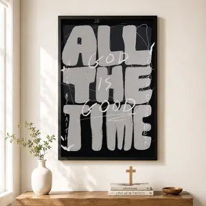Christian Wall Art Canvas Poster, Minimalist Bible Verse Print, Modern Art Design, Home, Church & Office Decor, Modern Home Decoration, Framed and Ready to Hang, Ideal Gift
