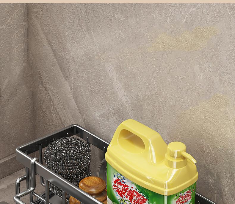 Kitchen sink draining rack, automatic drainage plastic storage rack, sink shelf, sponge and soap rack, towel rack