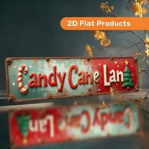 Vintage Candy Cane Christmas Aluminum Sign 10.16x40.64cm Embossed Wall Decor for Festive Holiday Home Bar and Kitchen
