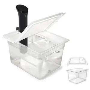 EVERIE Sous Vide Container 12 Quarts with Collapsible Hinged Lid Compatible with Anova Cookers Funky Kitchen Supplies Sous Vide Container Meal Cooking & Reheating(EVC-NANO)