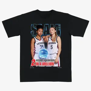 Azzi Fudd Paige Bueckers Basketball T-Shirt – "2 in a Million" Graphic Shirt for Women's Basketball Fans, Women Tops