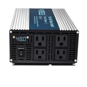 12V 24V 36V 48V to 120V Pure Sine Wave Inverter 1500W Power Converter DC to AC Power Inverter 3000w peak Car Truck Solar System Off Grid Emergency Power Safety