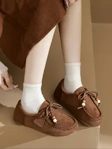 Burberry Women's Shoes, Korean Style Versatile Single Shoe, Lightweight Fashion Casual Footwear, One-Step Slip-On Closed Toe Lazy Shoes