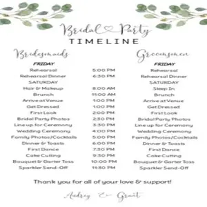 Customized Bridal Itinerary Booklet