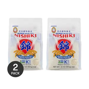 2 Pack NISHIKI Premium Grade Medium Grain Rice 32 oz - Japanese Sushi Rice, Short Grain Quality