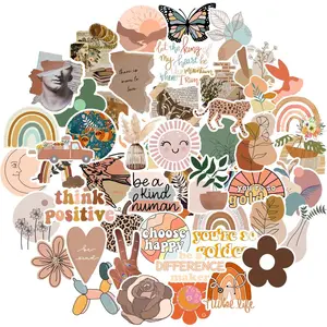 Vintage Aesthetic Stickers 50 Pcs Vinyl Waterproof Stickers for Water Bottles Laptop Phone Computer Guitar