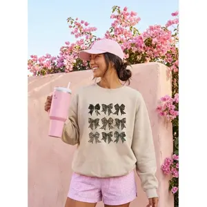 Camo Bow Coquette Crewneck | Graphic Sweatshirt | Cozy Unisex Pullover