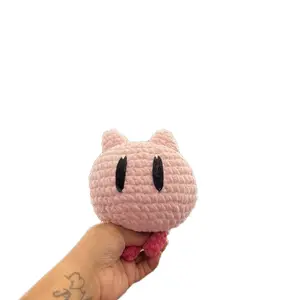 “Hi” Pink puff ball plush