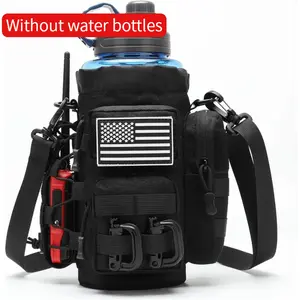 Tactical water bottle backpack, nylon material with adjustable shoulder straps, multi-functional water bottle bag, heat-insulating and wear-resistant water bottle case