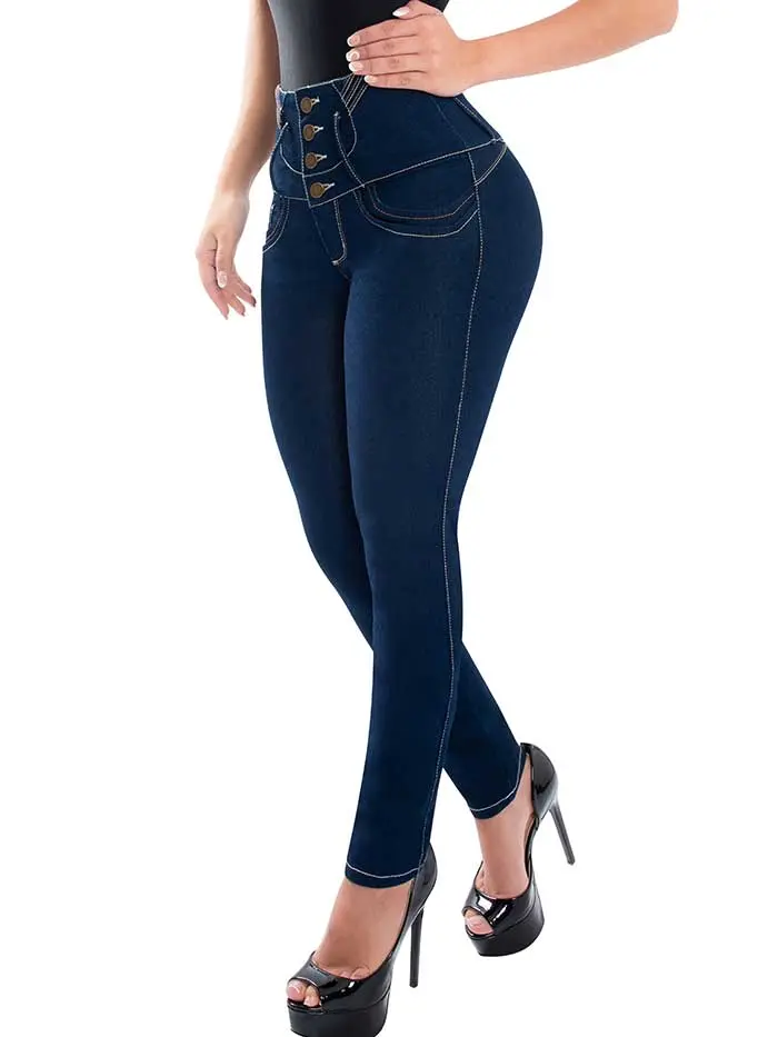 Butt Lifter Skinny Women Jeans Levanta Cola Colombianos High Rise Blue