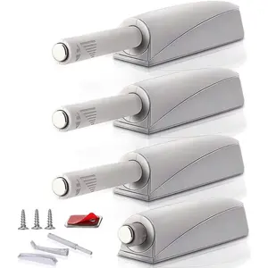 Push to Open Door Latch Cabinet Hardware  4 Pack  Push Latches & Lock for  Door Heavy Duty  Push Release Drawer Pull Tip  Closet Close  Locking  Pop Out, Grey