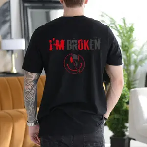 I'm Broken T Shirt, I'm Ok Basic Tee, Mental Health Awareness Shirt, Streetwear, Uniset Shirt, Unisex Short Sleeve Tee Menswear Top