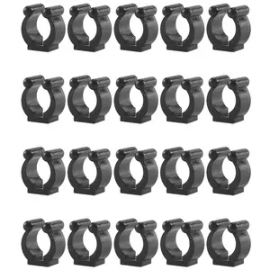 20 Pcs Fishing Pole Rod Holder Clips Black 16Mm Inside Dia Fishing Rod Storage Clips