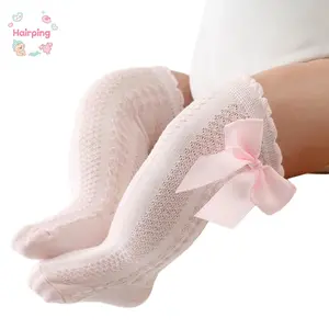 Infant Girls Socks, Cute Bowknot Decoration Knee-Length Knitted Lolita Socks for 0-2 Years Old