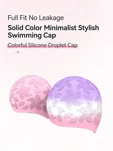 New Waterproof Swimming Cap, Hot Water Drop Design, Ear Protection, Unisex Adult Swim Caps, Wholesale Available, Comfortable Fit