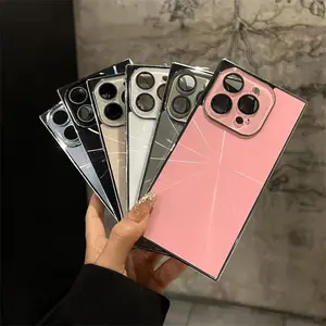 For 17 Pro Max/16 Pro/15/14/13 Laser CD Texture Phone Case - Electroplated Shiny Anti-Drop Luxury Design KKL20