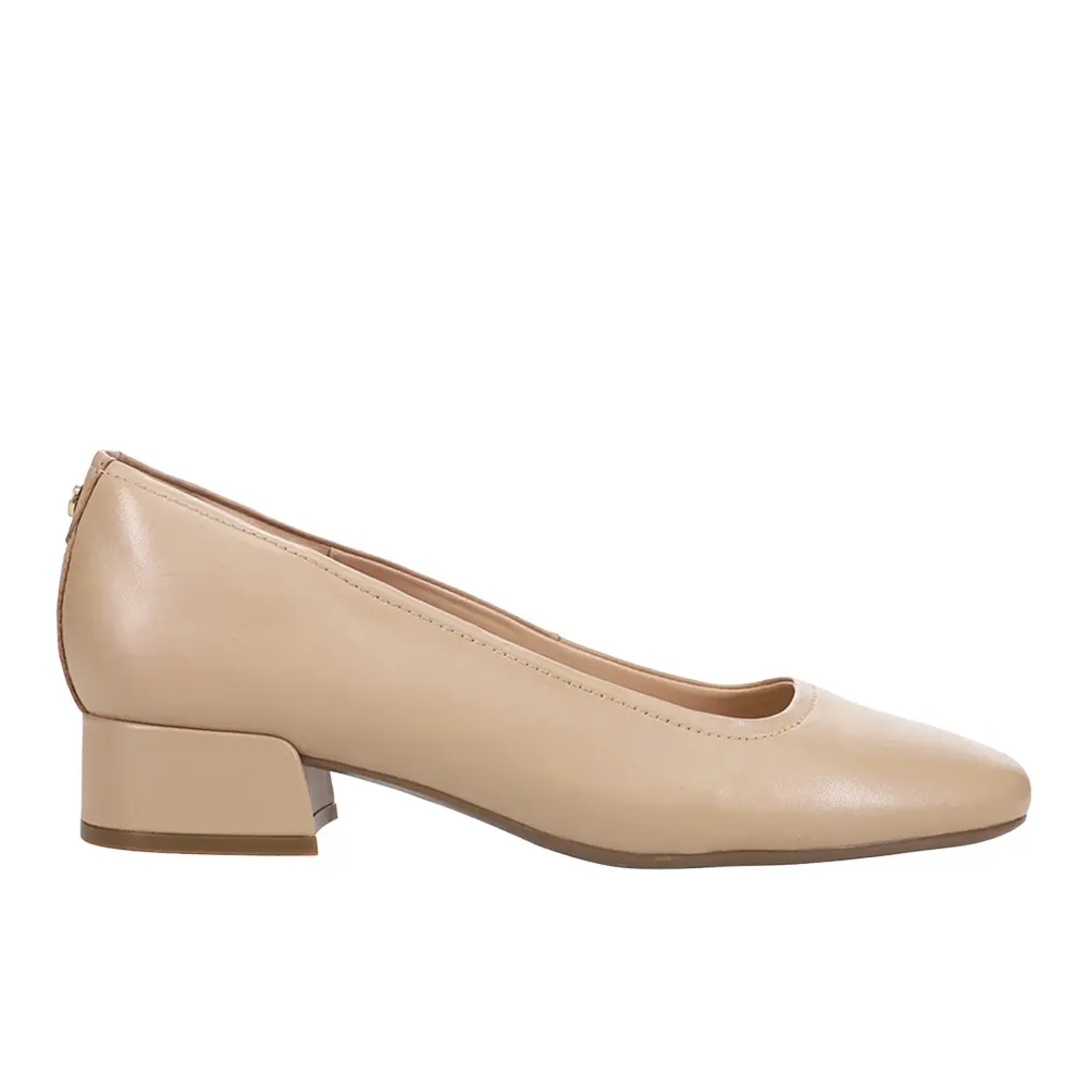 Easy Spirit Womens Jain Low Square Toe Block Pumps Dress Casual Low Heel 1-2" - Beige
