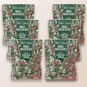 Cracked Green Olive Snacks, Citrus Herb (1.6oz, 6 Pack)