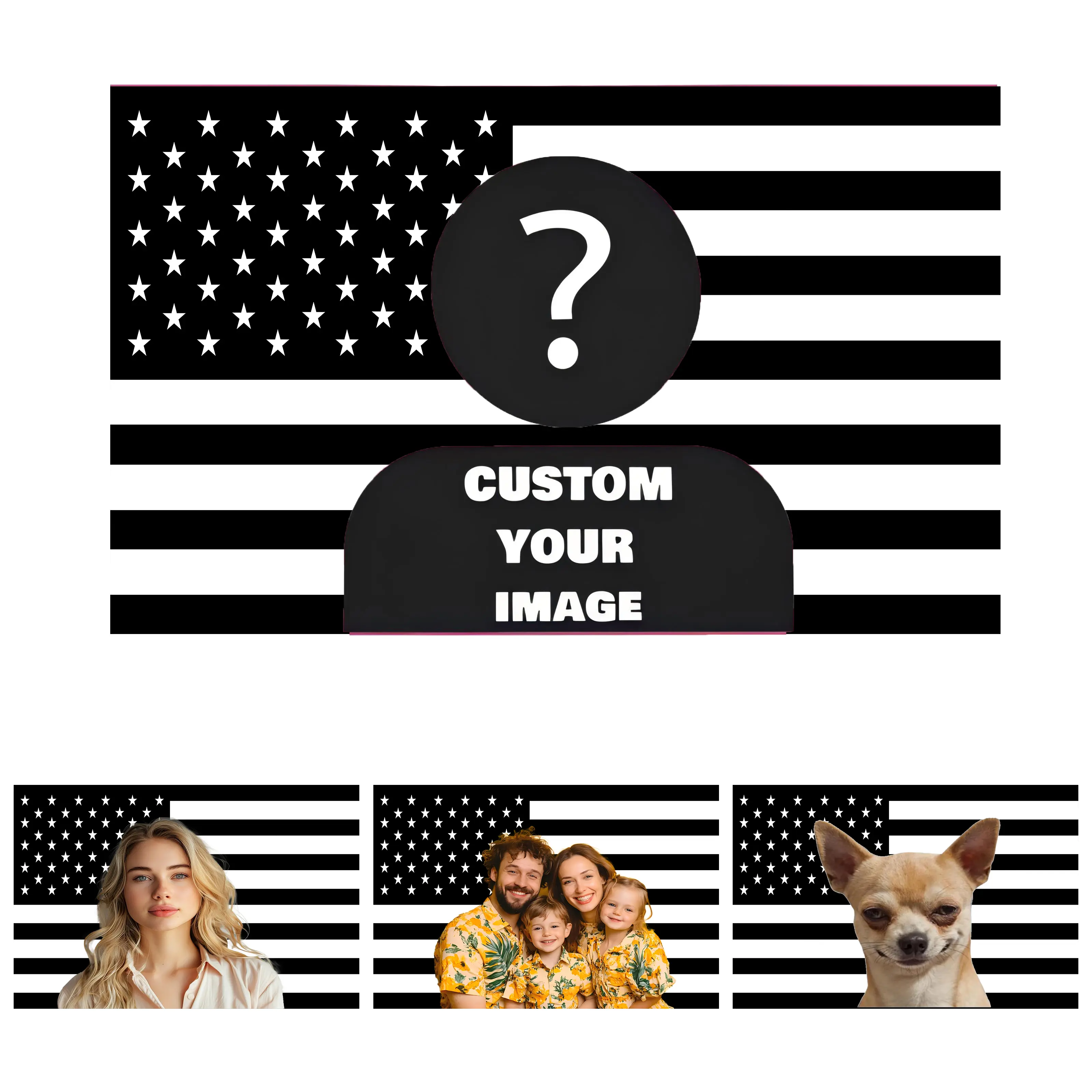 Personalized Custom Print Polyester American Flag Tapestry with Metal Hanging Accessory - Bold Colors, Fade Resistant, Custom Image, Decorations for Room, Wall Decoration, College Dorm Home Supplies (Add Picture/Text, Personal Brand Customizable)