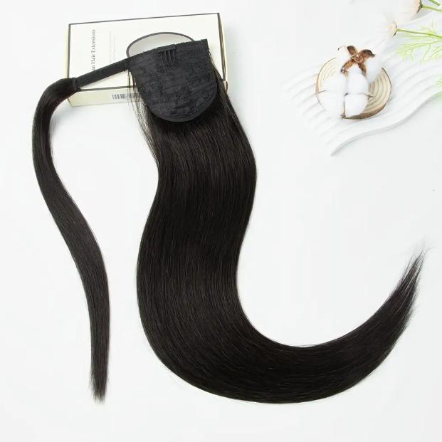 LuxeHair Straight Drawstring Ponytail Hairpiece, 100% Real Human Hair, Highlight Blonde, Clip-In Design, Natural Look, 10-28 Inch, Easy Wear & Adjustable, Versatile Styling for Women