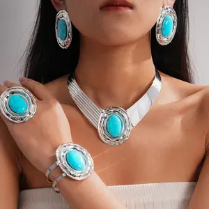 4pcs Acrylic Oval-Shaped Necklace Vintage Clavicle Chain Jewelry, an Elegant And Stylish Accessory for Women, Perfect for Casual Outfits And Gifting
