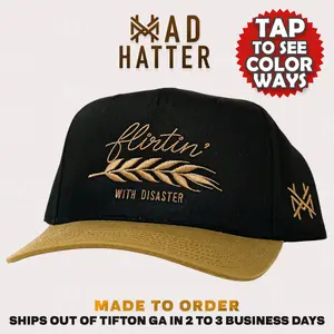 Flirtin' with Disaster Embroidered Trucker Hat Bold Graphic Adjustable Snapback