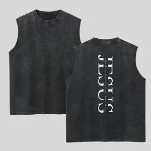 Vintage Jesus The Way The Truth The Life Washed Tank Top, Gym Essential, Vintage Casual Crewneck Sleeveless Menswear Tops Classic Cotton Fabric Streetwear