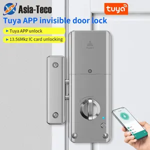 Smart Hidden Electric Motor Lock TTLOCK App Keyless Entry Door Lock Concealed Invisible Installation IC Card Lock Wooden Door