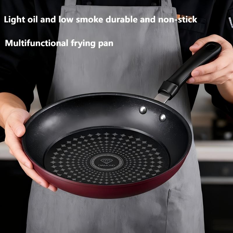 Multi-functional Thickened Flat Pan - Induction & Gas Compatible   Uncoated High-Purity Cast Iron Stainless Steel Multi-Size Frying Set
