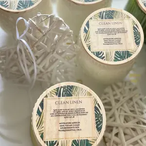 Clean Linen - In Milky white thick elegant vessel 13.5 oz    Luke 1:46-48