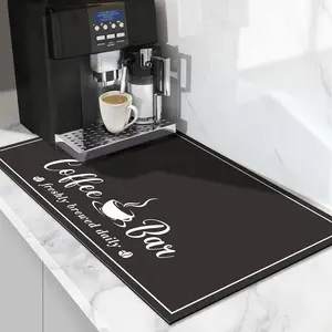 Coffee Mat, Absorbent Dish Drying Mat for Kitchen Counter, Fashion Style Coffee Bar Accessories for Coffee Maker Espresso Machine Coasters Tableware