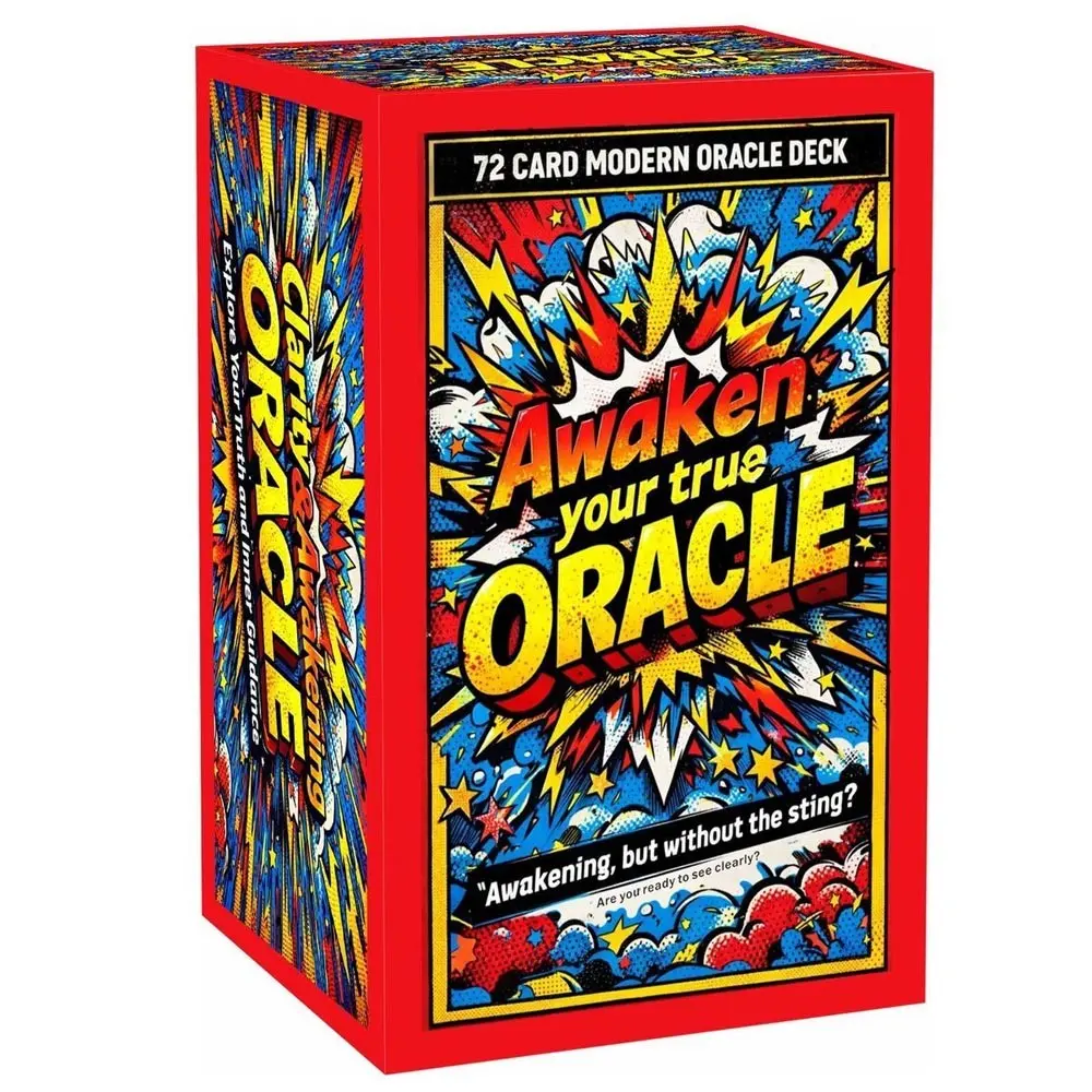 72 Awaken Your True Oracle Cards Set, Card Game Sets, Modern Pop Art Design, Self-Reflection & Emotional Insight Tools, Personal Growth & Intuition Enhancer