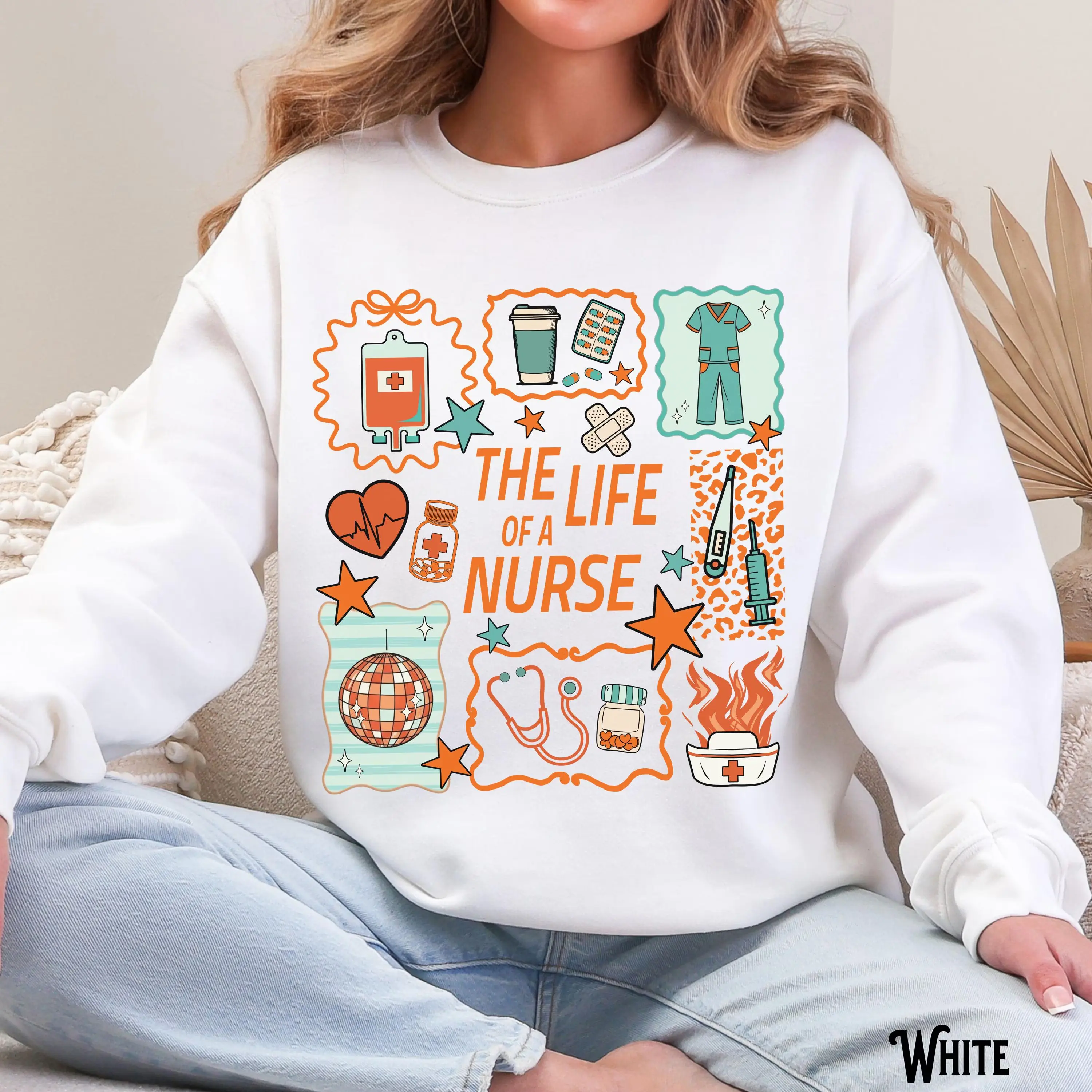 The Life Of A Nurse Sweatshirt, Nursing Showgirl Sweater, RN LPN NP Registered Nurse Crewneck, Nurse Appreciation Week Gift, Music Lover Nurse Fleece, Future Nurse Student Apparel, Funny Nurse Practitioner Outfit, Cute Gift For Women
