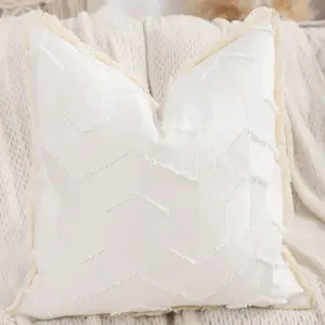 1pc Boho Style Decorative Pillow Cover, Geometric Pattern Square Cushion Case for Living Room & Bedroom, All-Season Use, 18x18 Inch