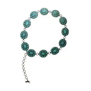 Angel Ranch Turquoise Stone Conch Belt Angel Ranch Turquoise Stone Conch Belt