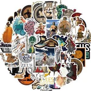 Greek Mythology Themed Sticker, 50pcs/set Self Adhesive Decorative Stickers, DIY Decals for Water Bottle, Laptop, Phone Case, Scrapbooking, Ornaments