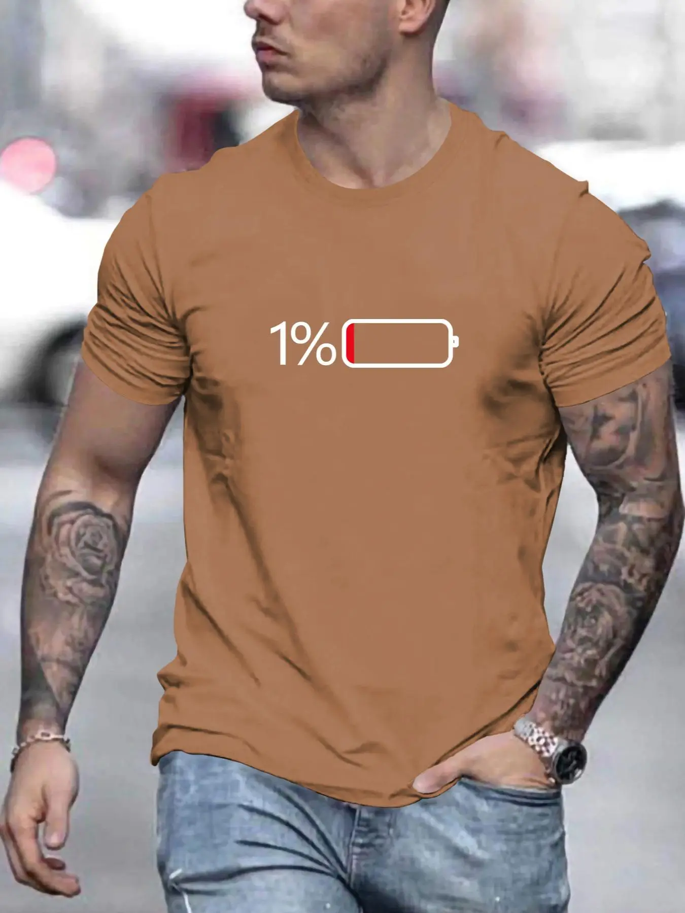 Men's Loose Cartoon Print Round Neck Tee, Crew Neck Short Sleeve Printed T-Shirts, Summer Casual Top for Men, Men Clothes