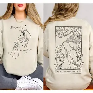 Howls Moving Castle Sweatshirt and Tshirt, Studio Ghibli Sweatshirt, Howl and Sophie, Calcifer, A Heart's A Heavy Burden, Studio Ghibli Shirt, Howls Moving Castle Shirt, Anime Sweater