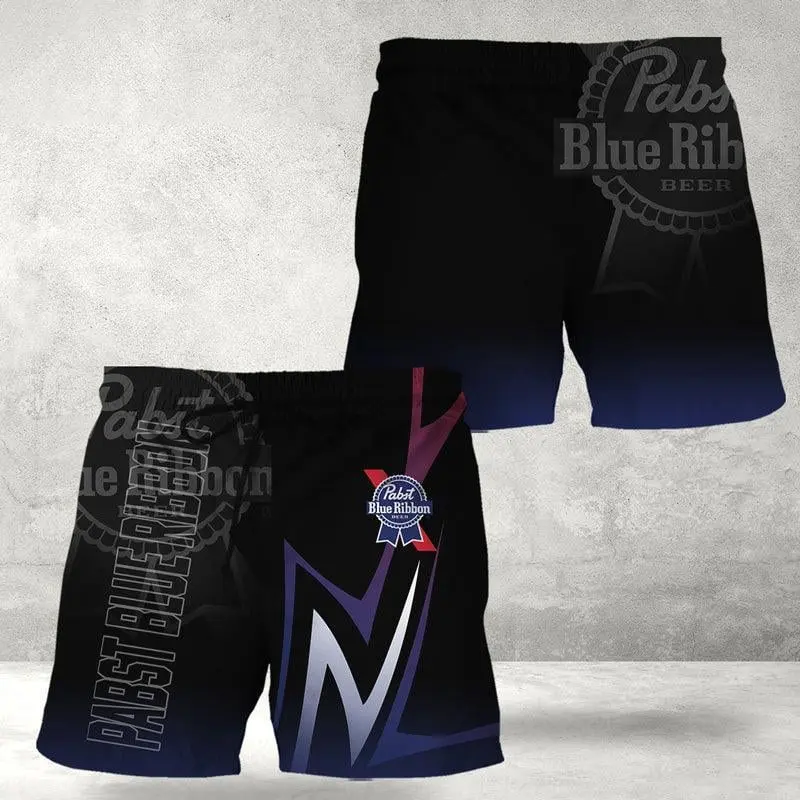 Pabst Blue Ribbon Esports Style Swim Trunks for Men, Gaming Inspired Beach Shorts, Summer Vacation Swimwear, Lake Day Outfit, Pool Party Beachwear, Casual Beach Style, Vacation Swim Trunks, Gift for Beer Lovers