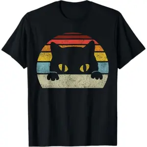 Cat Retro Style Vintage Black Kitten Cute Kitty Cats Lover T-Shirt
