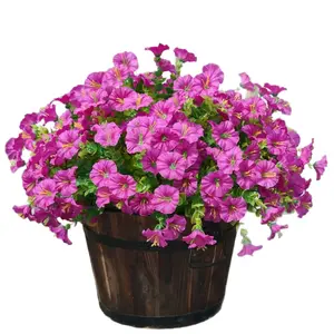 Artificial and silk flowers for outdoor decoration: 12 bunches of silk morning glories with eucalyptus leaves—realistic, UV-resistant silk flowers perfect for outdoor planters, porches, patios, terraces, gardens, and indoor decor