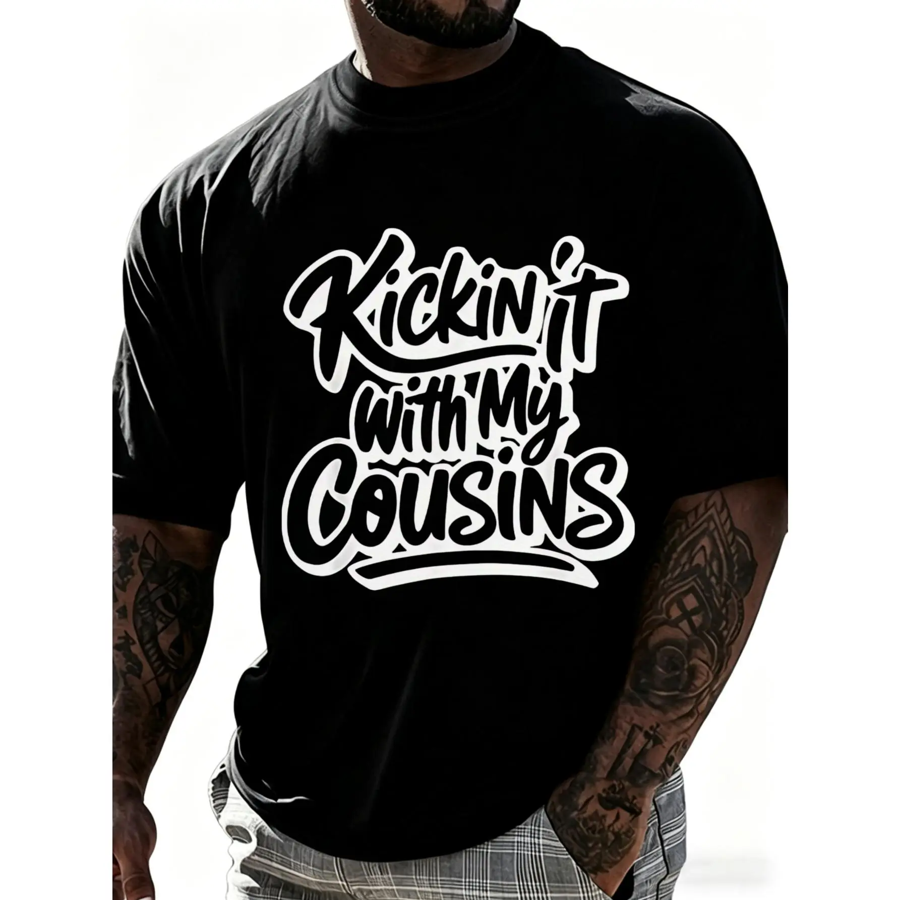 Kickin It With My Cousins Men T-Shirt Cotton Clothing Crewneck Menswear