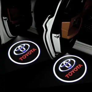 1/2/4pcs Car Logo Welcome Emblem Light Led Door Light Projector Courtesy Shadow Welcome Lamp Wireless Laser Projecto For Toyota Corolla Yaris Prius Camry Auris Prado 120 Hilux Auto Goods Accessories