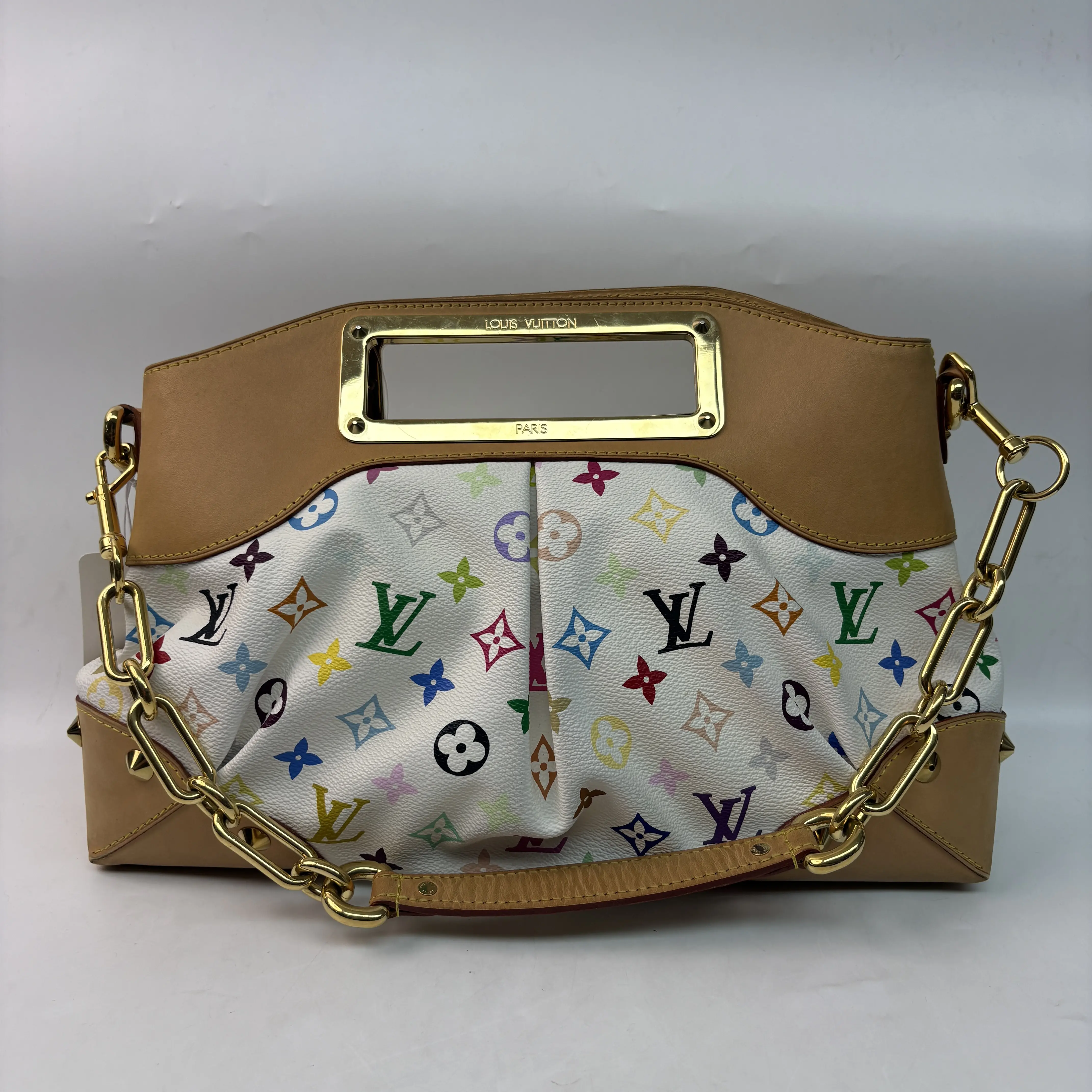 Pre-owned Canvas Shoulder Bags Louis Vuitton Monogram Multicolore Judy MM bag, Takashi Murakami