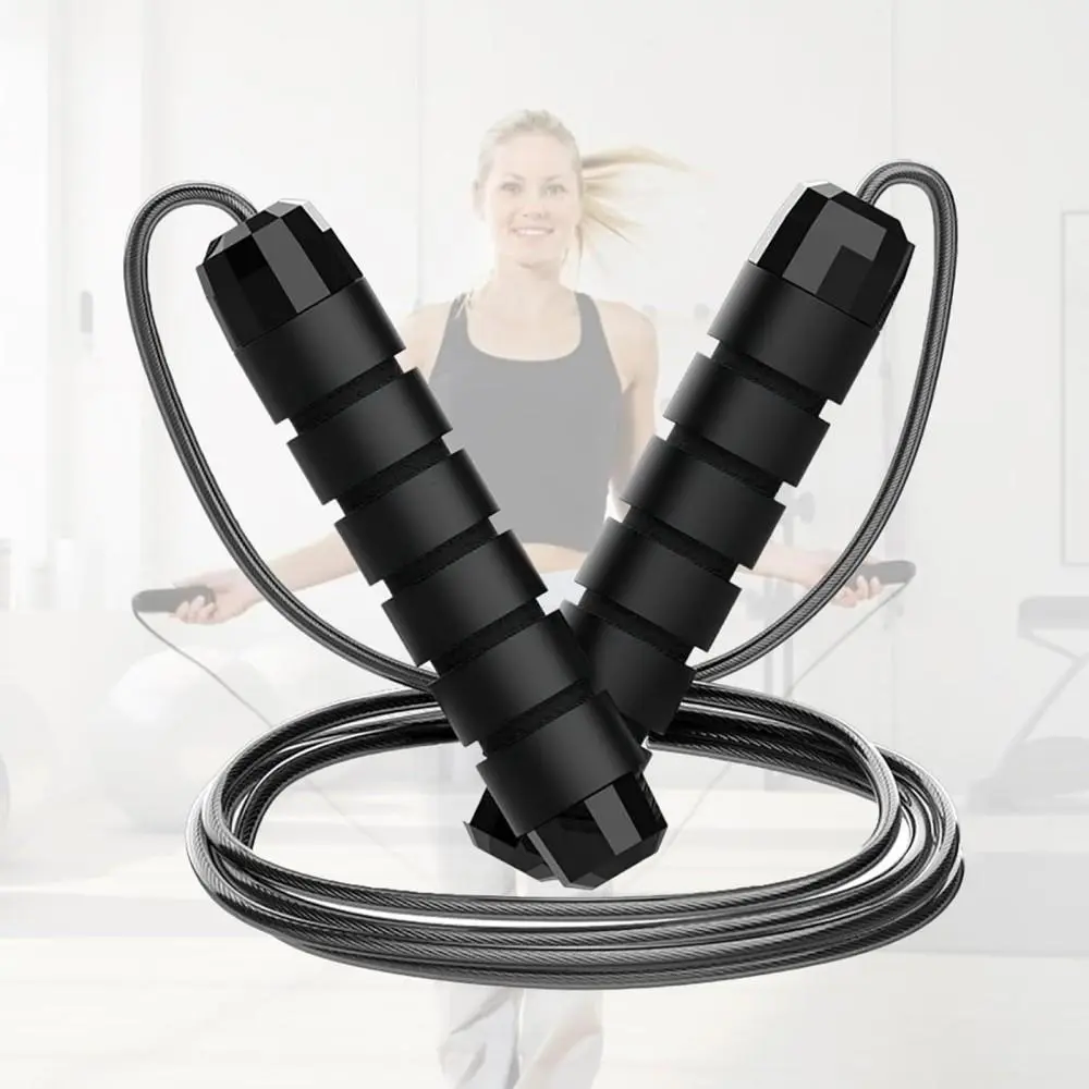 Tangle Resistant Skipping Rope, Steel Wire Cord with Comfort Foam Grip for Outdoor Activity(1pcs）