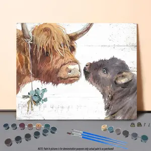Cow Pattern DIY Painting By Numbers Kit, 1 Set DIY Paint By Numbers Kit, Wall Art Decoration for Home Living Room Bedroom
