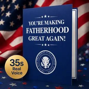 Funny Fathers Day Card with Sound, Funny Talking Card for Dad Husband Grandpa, Plays Real Voice 35-Second Audio, 5x7 Best Dad Gift from Son Daughter Wife