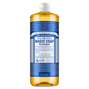 Dr. Bronner's Magic Soap - Peppermint - Pure-Castile Liquid Soap - 32 oz – for face, body wash, hands
