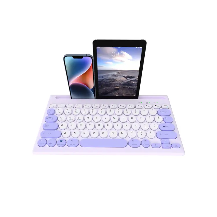 Multi-Device Bluetooth Wireless Keyboard for Laptop, PC, iPad, Tablet - Purple