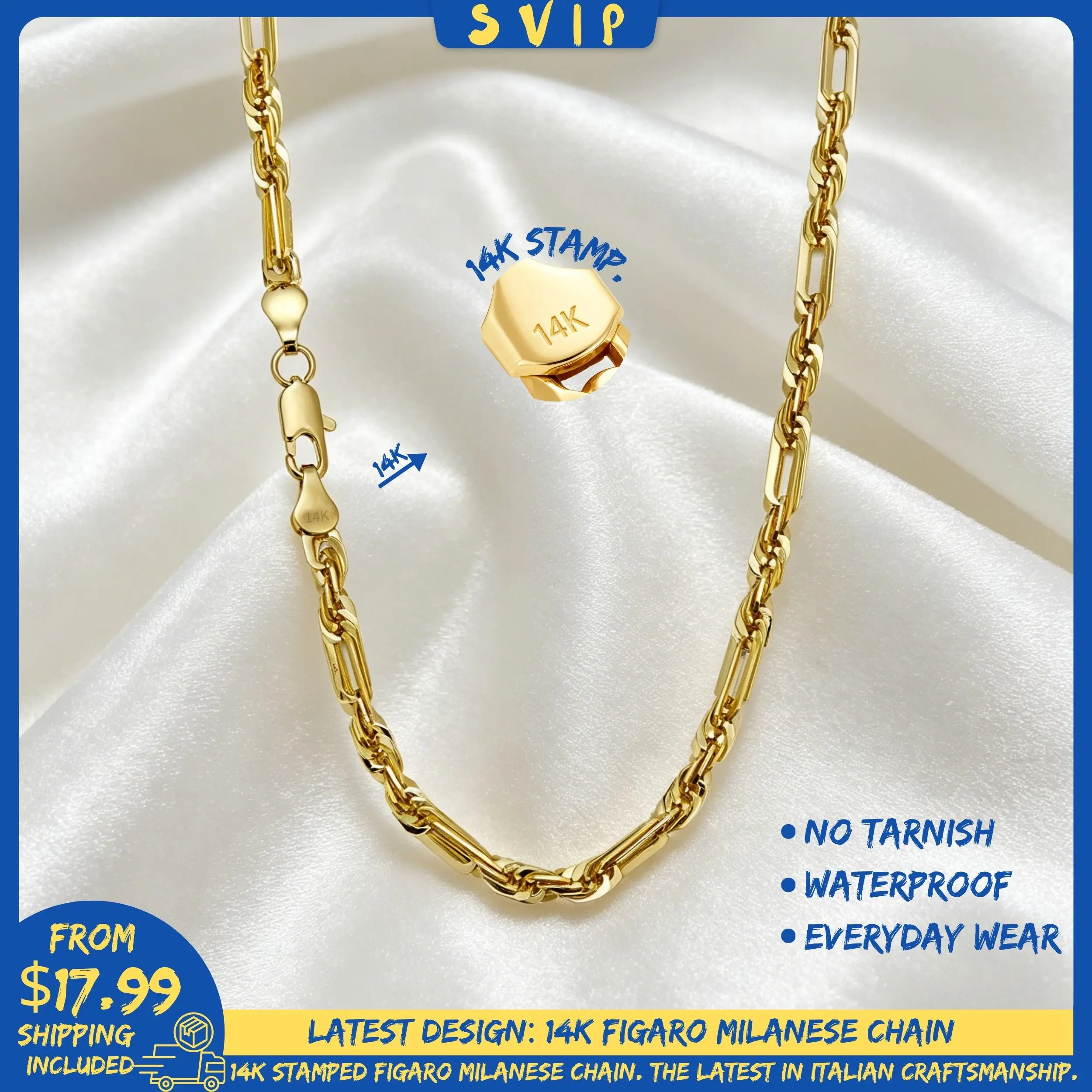 (NEW)14K Real Gold-Plated Milano RopeChain – 5mm Wide,18/20/24" INecklace for Men, Affordable TrendyGold Plated Necklace with Multi-AngleReflective Shine, Gift for Fashion Lovers jewelry cuban links chain
